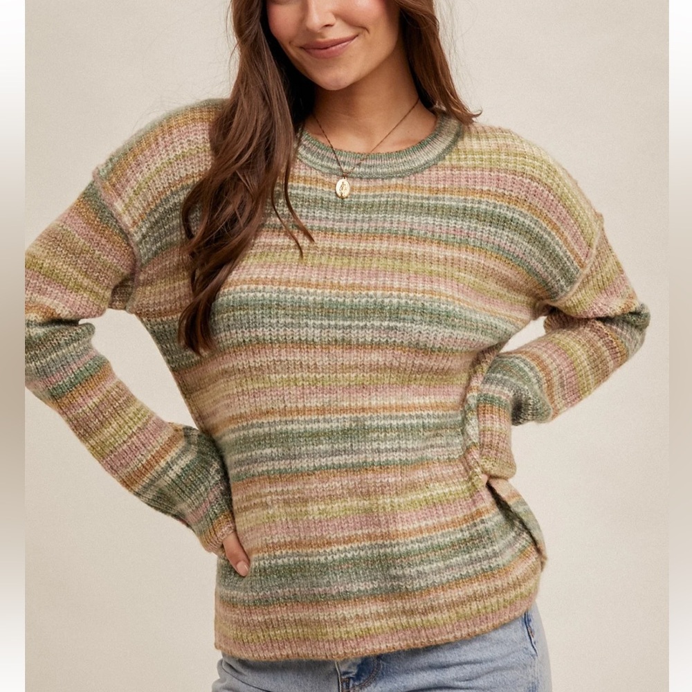 NWT Hem & Thread Multicolor Striped Women's Sweater